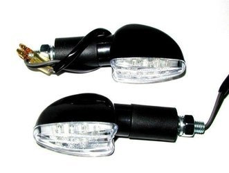 KIERUNKOWSKAZ CZARNY BIAŁE SZKŁO DIODY LED CZARNY