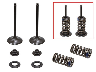 ZAWORY SSĄCE (KOMPLET 2 SZT. ZAWORÓW ZE SPRĘŻYNAMI I PODKŁADKAMI) KAWASAKI KXF 250 '04-'06, SUZUKI RMZ 250 '04-'06 STALOWE (MX-09509I) (31X4,48X79MM)