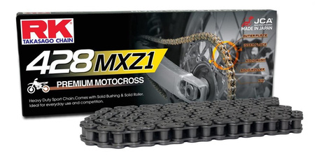 ŁAŃCUCH NAPĘDOWY (MOTOCROSS) 428MXZ1-136 ZAPINKA (CL) W ZESTAWIE KOLOR STANDARD (POJEMNOŚĆ: DO 150 CCM) (27 KN)