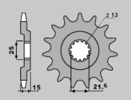 Zębatka przednia 528 15 kawasaki gpz 750 83-89 (514-15) (jtf 514.15)