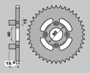 Zębatka tylna 319 48 malaguti 50 enduro 86-91 (319-48)