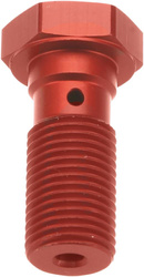 Śruba hydrauliczna do przewodów hamulcowych m10x1,00 (drobny gwint) kolor czerwony (promocja)