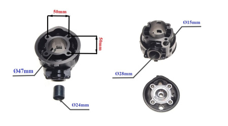 Cylinder Żeliwny Z Głowicą Power Force Aprilia Rs Yamaha Dt Minarelli Am6 47mm 2t