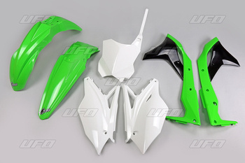 Komplet plastików kawasaki kxf 250 '17 kolor oem zielony/biały/czarny (ka224e999)