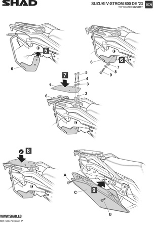 Stelaż kufra tył Shad do Suzuki V-Storm 800 DE