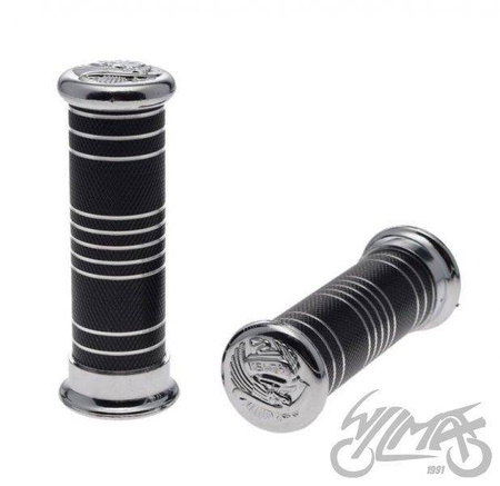 Manetka metal ryflowana 7/8"+1" czarna