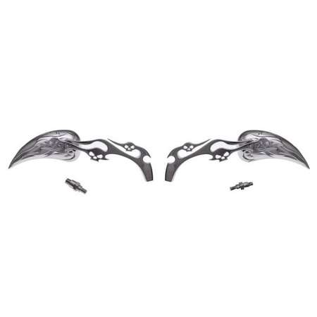 Lusterka Łezka chrom Czachy Wspornik R/R M10