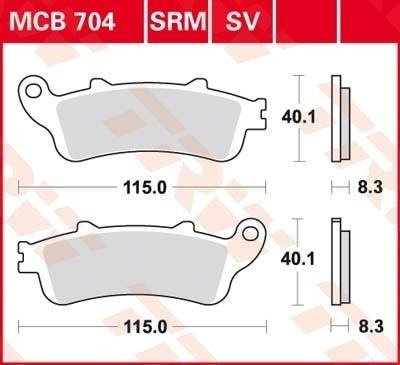 KLOCKI HAMULCOWE MOTOCYKLOWE TRW MCB704SV