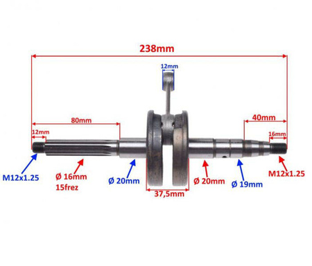 Wał korbowy do Yamaha Jog 80 D12