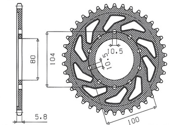Zębatka tylna 478 46 kawasaki er6f/n (06-16), kle 650 (07-16) (jtr478.46) (łańc. 520) (47846jt)