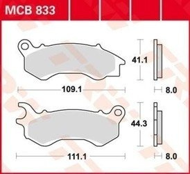 KLOCKI HAMULCOWE MOTOCYKLOWE TRW MCB833