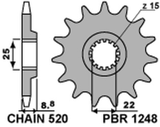 Zębatka przednia 1248 13 ktm sx/exc '91-'19 (jtf1901.13) (łańc. 520) (124813jt)
