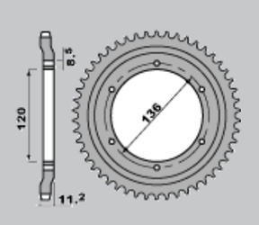 Zębatka tylna 827 47 yamaha tzr 125r '91 (italia)