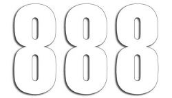Numery startowe 13cm x 7cm proste, kolor biały nr8 (3szt.)