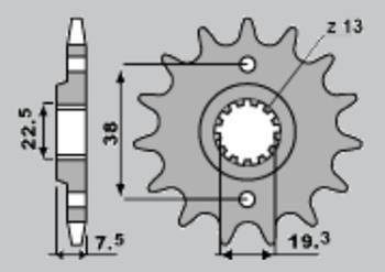 Zębatka przednia 2116 14 suzuki ltr 450 '06-'12, ltz 400 '03-'13, rmx 450 '10-'13, kawasaki kfx 400, hyosute 450 (jtf1401.14) (łańc. 520)
