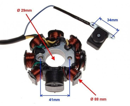 Stator iskrownik 8 cewek skuter Romet Ogar900