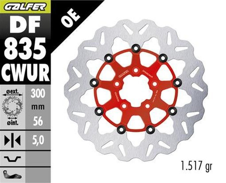 TARCZA HAMULCOWA PRZÓD HARLEY-DAVIDSON (300X56X5) PŁYWAJĄCA KOLOR CZERWONY