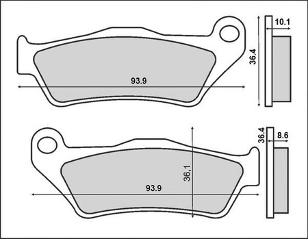 Klocki hamulcowe kh363 bmw f 800r 09-10, r850/1100/1150/1200, k1200/1300 tył (ft 3084)