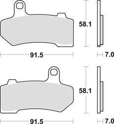 Klocki hamulcowe kh409 sinter street harley-davidson 1130 / 1250 / 1584 / 1690 / 1750 / 1800 / 1870 / 1923 06-21,tył