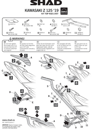 Stelaż kufra tylnego Shad do Kawasaki Z125 (2019 - )