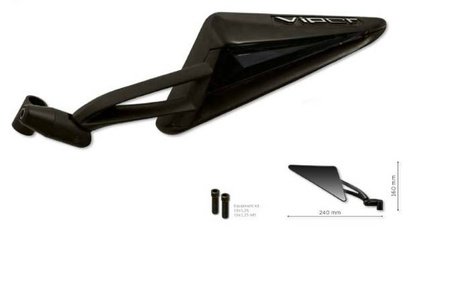 Lusterko prawe viper trójkątne, kolor czarny m 10-x1,25 (gwint lewy+prawy)