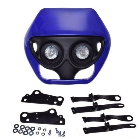 Owiewka z halogenami niebieska Niska do motocykla