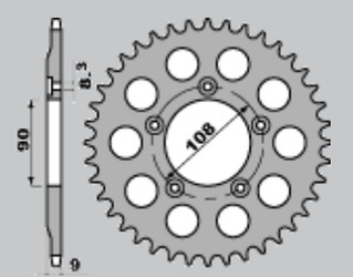 Zębatka tylna 1026 38 ducati 750 paso '86-'90, 906 paso '90-'93