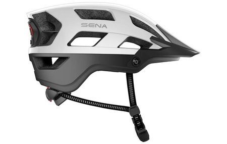 Kask rowerowy m1 trial z wbudowanym interkomem bluetooth 4.1 do 900m oraz tylną lampką led rozmiar m ( 55-58 cm ) kolor biały (el)