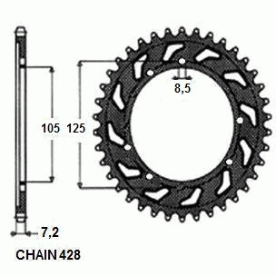 Zebatka napedzana stalowa sunstar sunr1-2446-50