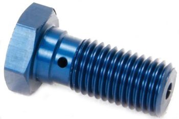 Śruba hydrauliczna do przewodów hamulcowych m10x1,25 (podwójna) niebieska