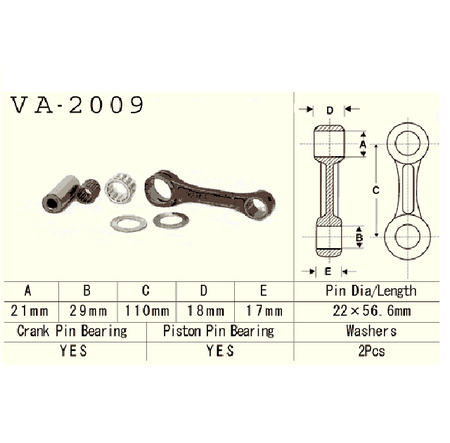 Vesrah - Korbowód Yamaha Yfs200 Blaster 88-06r.