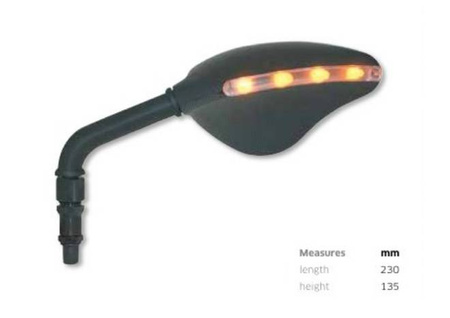 Lusterko lewe uniwersalne z kierunkowskazem led (kolor czarny) m10x1,25