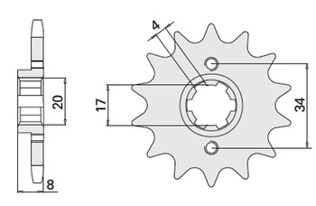 Zębatka przednia 267 14 honda xl 350r (287-14k) (jtf1263.16)