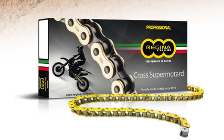 ŁAŃCUCH NAPĘDOWY 520RX3 (112-OGNIW) MOTOCROSS DO 500 CCM OFF ROAD ZŁOTY (ZAPINKA) (135RX3/009) (BEZ ORINGÓW)