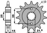 Zębatka przednia 2128 14 18nc (łańc. 520)