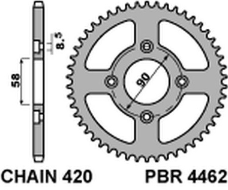 Zębatka tylna 4462 35 f (łańc. 420)