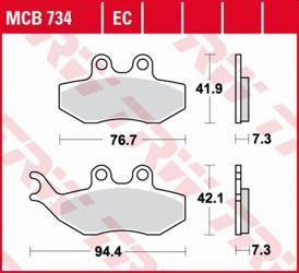 Klocki hamulcowe kh194 organic aprilia sx 50 14-, yamaha dt 50 04-08, tzr 50 03-20, xt 125 05-11, przód