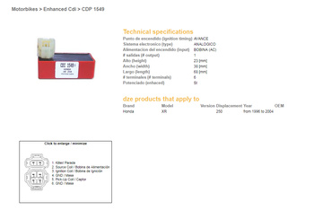 Dze moduł zapłonu cdi honda xr 250r '96-04