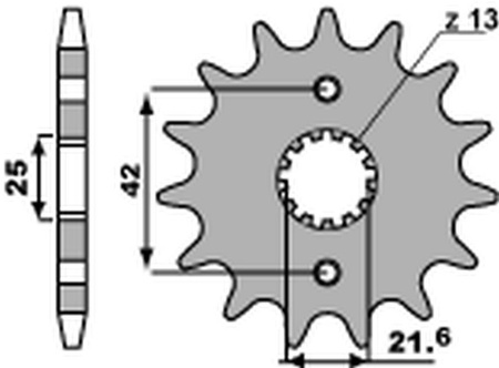 Zębatka przednia 513 13 18nc kawasaki zz-r 600 '90-'06, yamaha yzf 600 thunder cat '96-'03 (jtf513.13) (łańc.530) (std.-2)