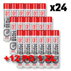 OMOTO ZESTAW 24 SZTUKI SPRAY SMAR DO ŁAŃCUCHA 750ML ROAD O! CHAIN LUBE + 12 SZTUK PO 1 ZŁ SPRAY SMAR DO ŁAŃCUCHA 750ML ROAD O! CHAIN LUBE - KARTON 12 SZTUK ZA 12 ZŁ (ZESTAW 36 SZTUK)