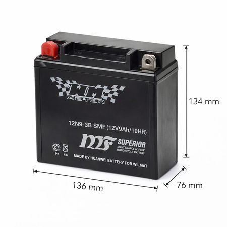 Akumulator 12N9-3B 12V 9Ah do motocykli