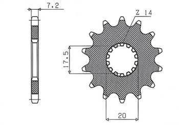 Zębatka przednia 577 14 yamaha dt 125r (-2) (jtf558.14) (łańc. 428) (57714jt)