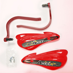 Osłony rąk (handbary) z mocowaniem aluminiowym atv (22+28mm) (alu-czerwony, plastik-czerwony)