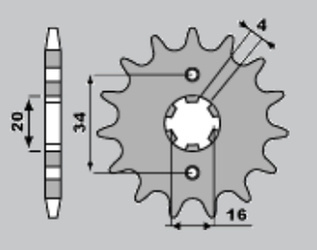 Zębatka przednia 263 16