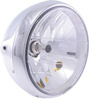 Lampa motocykla 189 mm boczne mocowanie H4 chrom