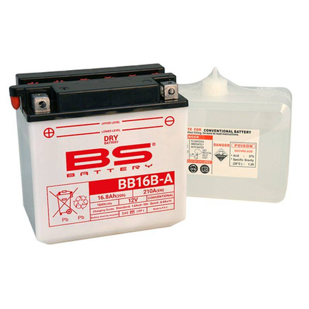 Bs 2022/02 akumulator bb16b-a (yb16b-a) 12v 16ah 160x90x161 obsługowy - elektrolit osobno (210a) (2) ue2019/1148