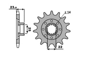 Zębatka przednia 2253 17 mv agusta brutale 800, agusta f3 675