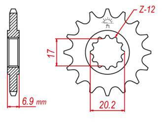 Zębatka przednia 600m10 aprilia,beta, mbk, peugeot, rieju, yamaha (silnik am6) (jtf1120.10)