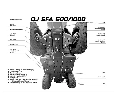 Osłony Plastikowe Podwozia Power Force Quad Qjmotor Sfa 1000 Sfa 600