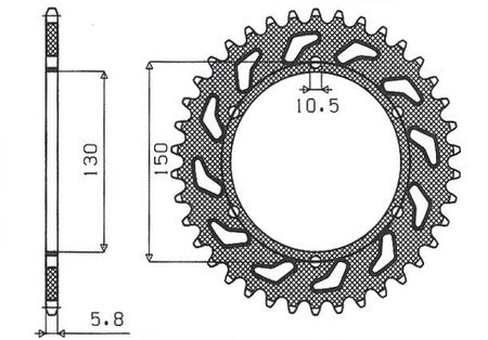 Zębatka tylna 236 45 honda nx 650 '88-'90, fmx 650 '05-'08, xr 600 88-90 (jtr245/3.45)* (łańc. 520) (430945jt)